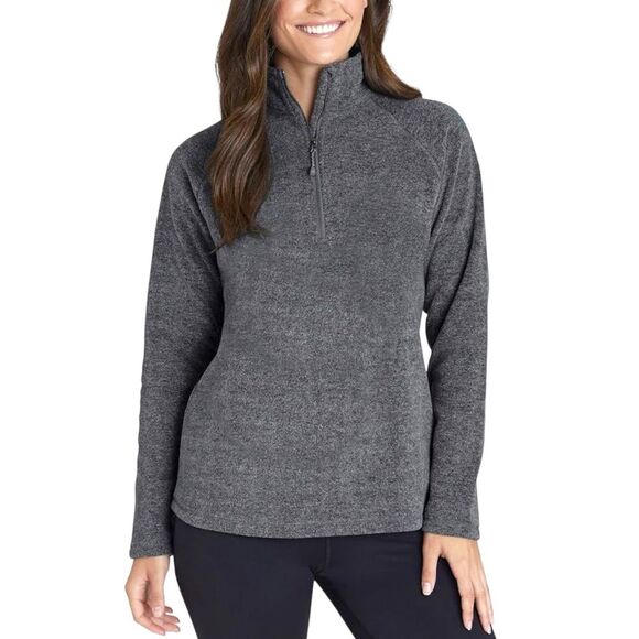Eddie Bauer Women's 2XL Quest Fleece 1/4-Zip Pullover Outerwear Grey Neutral - Picture 5 of 6